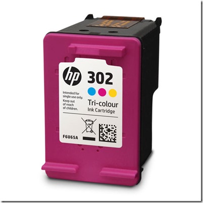 Original Genuine HP 302 Colour Ink Cartridge F6U65AE