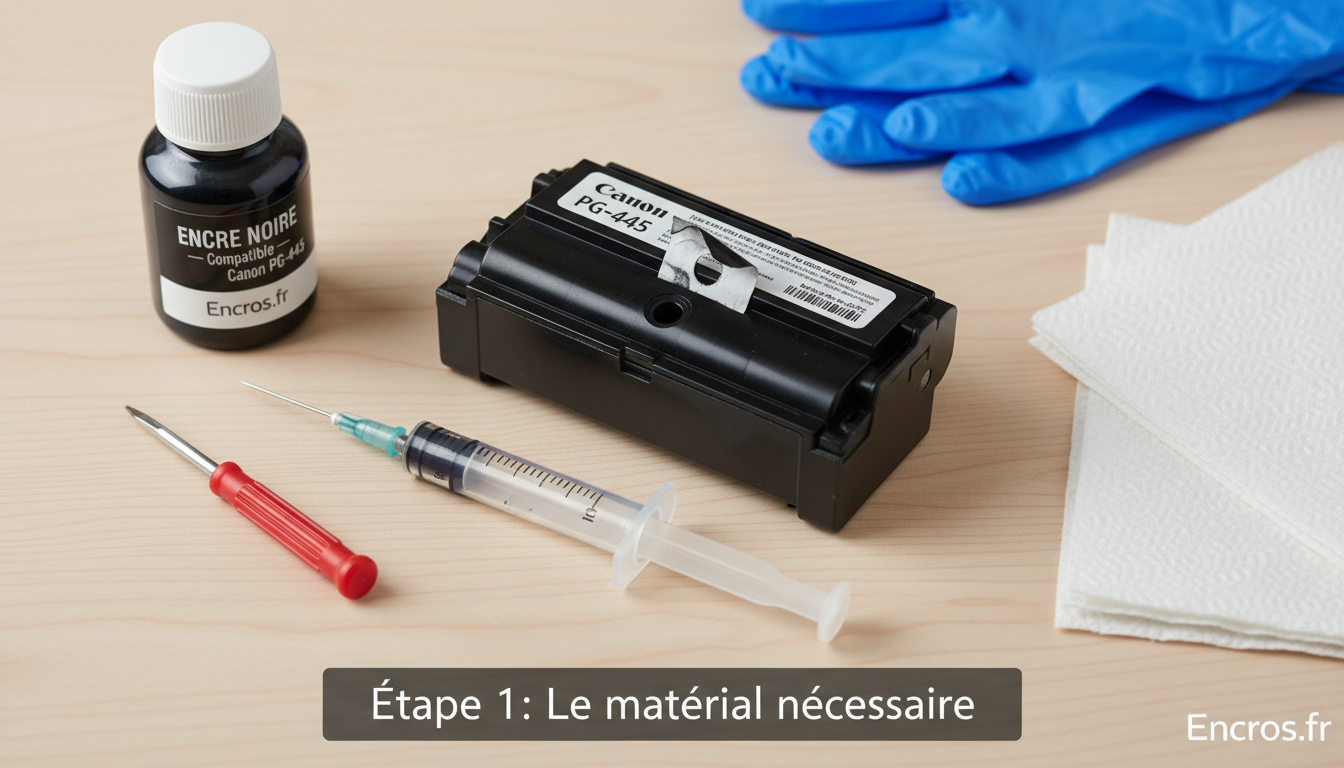 Etape visuelle 1 pour Comment recharger une cartouche Canon PG-445 noire
