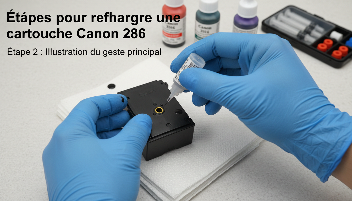 Etape visuelle 2 pour Etapes pour recharger une cartouche Canon 286